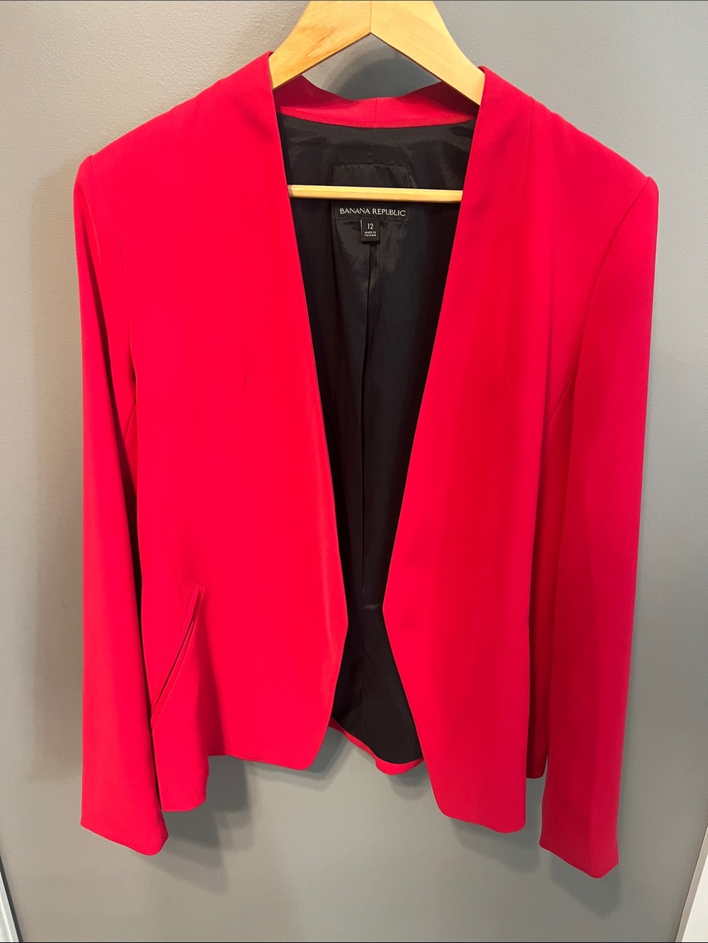 Banana Republic Bright Red Open-Front Blazer